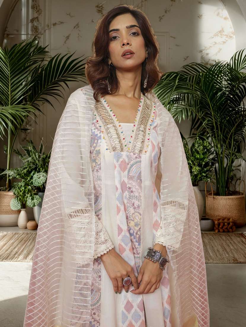 women printed long sleeve kurta pant with dupatta set - 22282176 -  Standard Image - 5