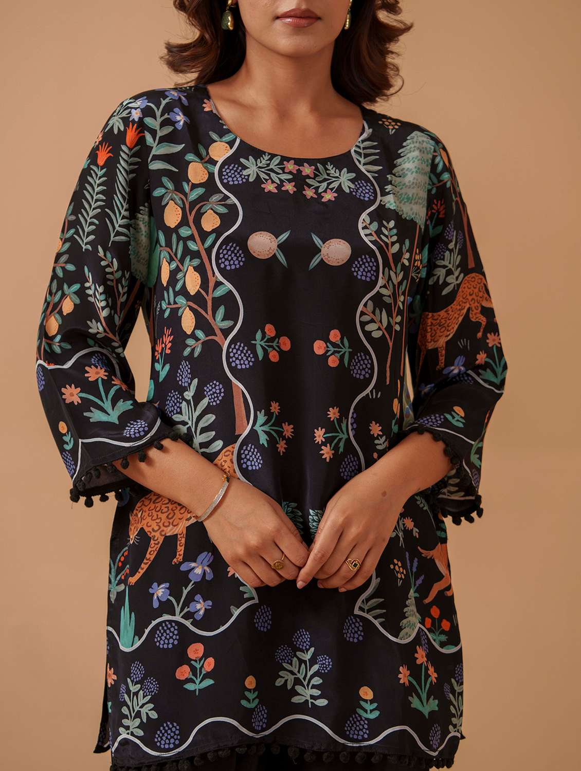 women printed three quarter sleeve ethnic co-ord set - 22282192 -  Standard Image - 5