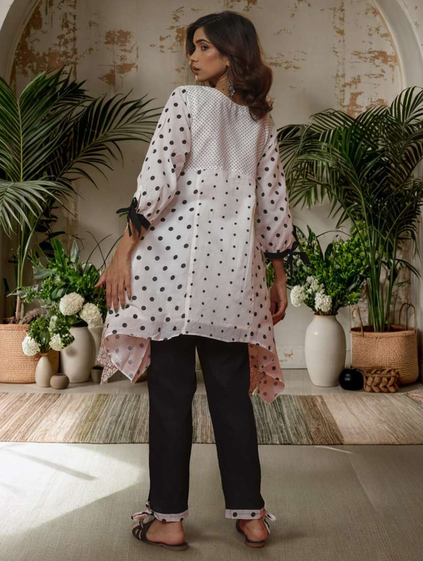 women printed three quarter sleeve ethnic co-ord set - 22282198 -  Standard Image - 3