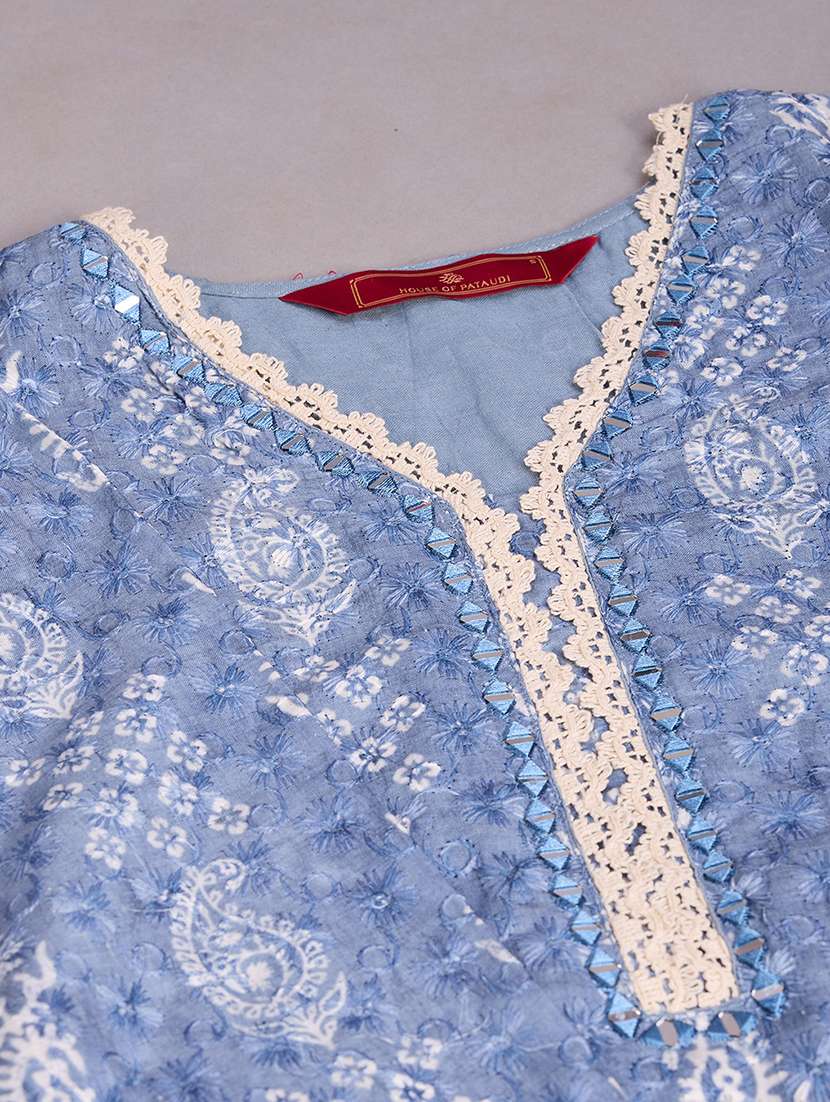 women printed three quarter sleeve kurta pant with dupatta set - 22282212 -  Standard Image - 5