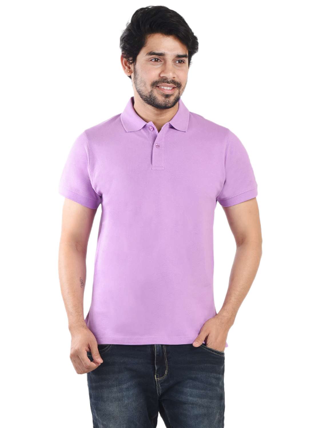 men solid short sleeve regular fit polo t-shirt