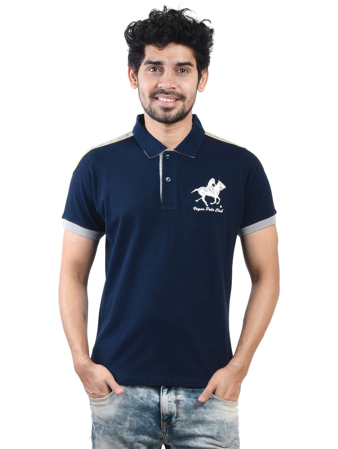 men logo print short sleeve regular fit polo t-shirt