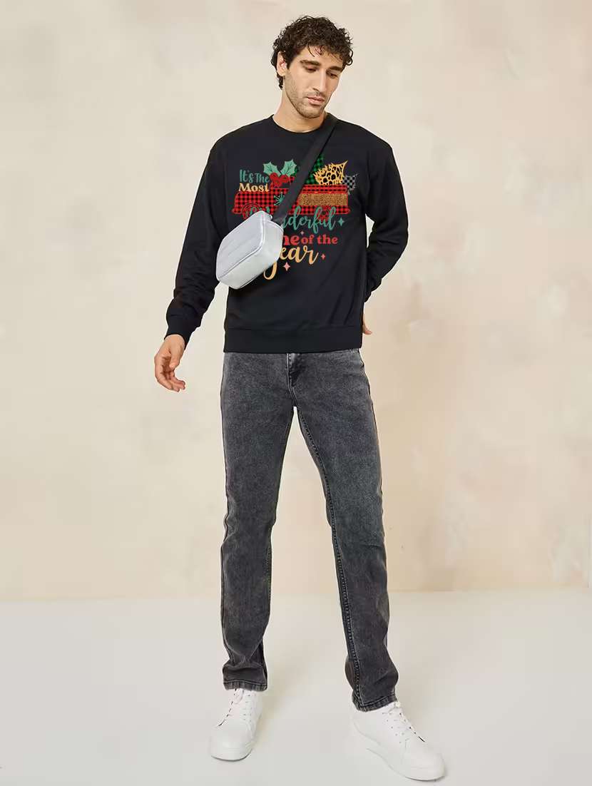 men printed long sleeve regular fit sweatshirt - 22282312 -  Standard Image - 3