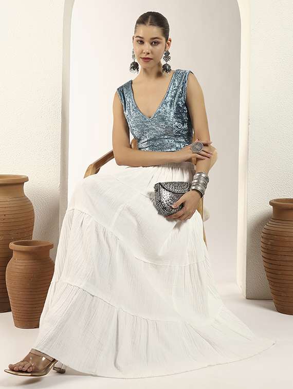 women solid sleeveless stitched blouse - 22282345 -  Standard Image - 5