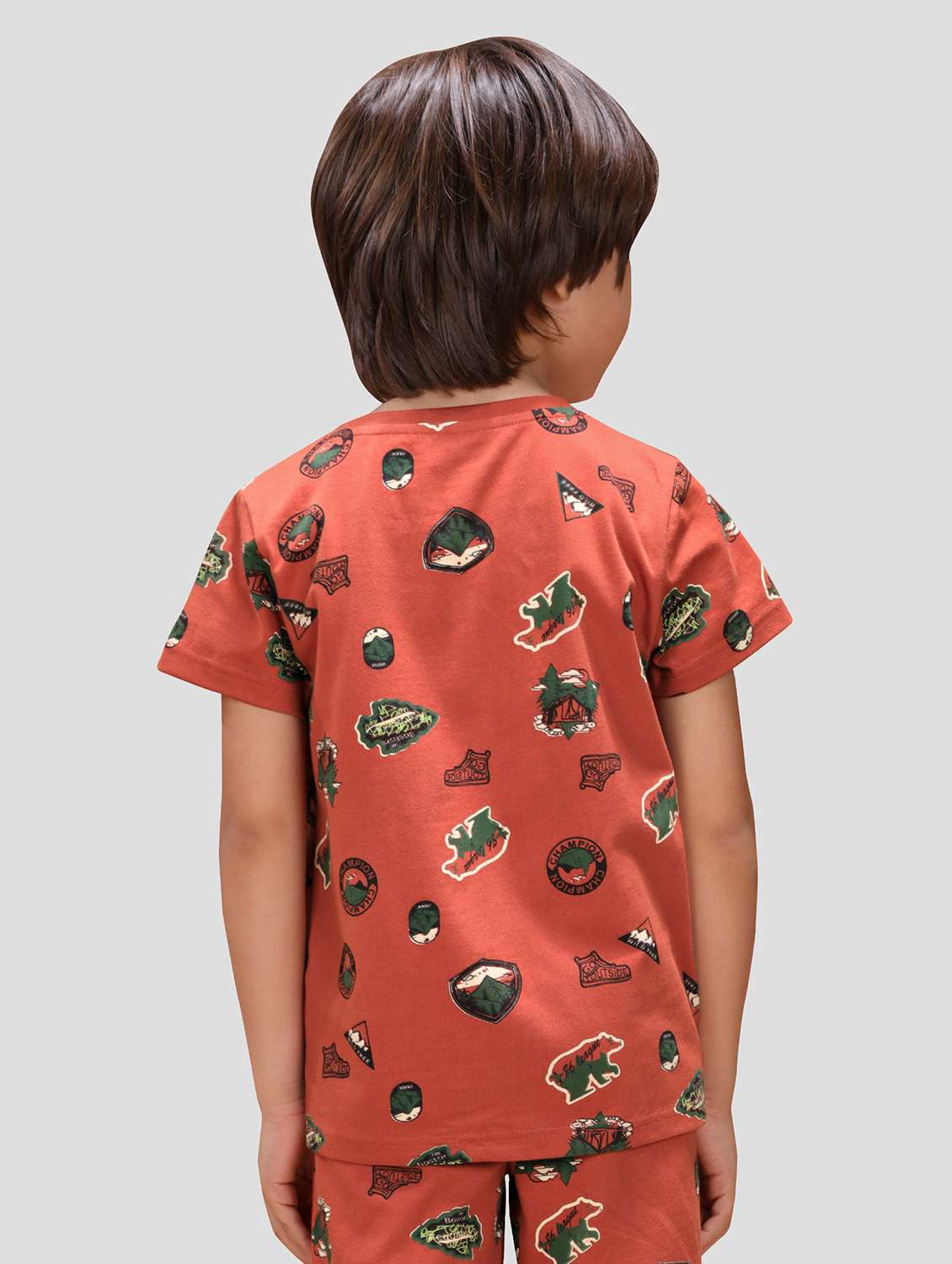 boys printed shorts co-ord set - 22282376 -  Standard Image - 3