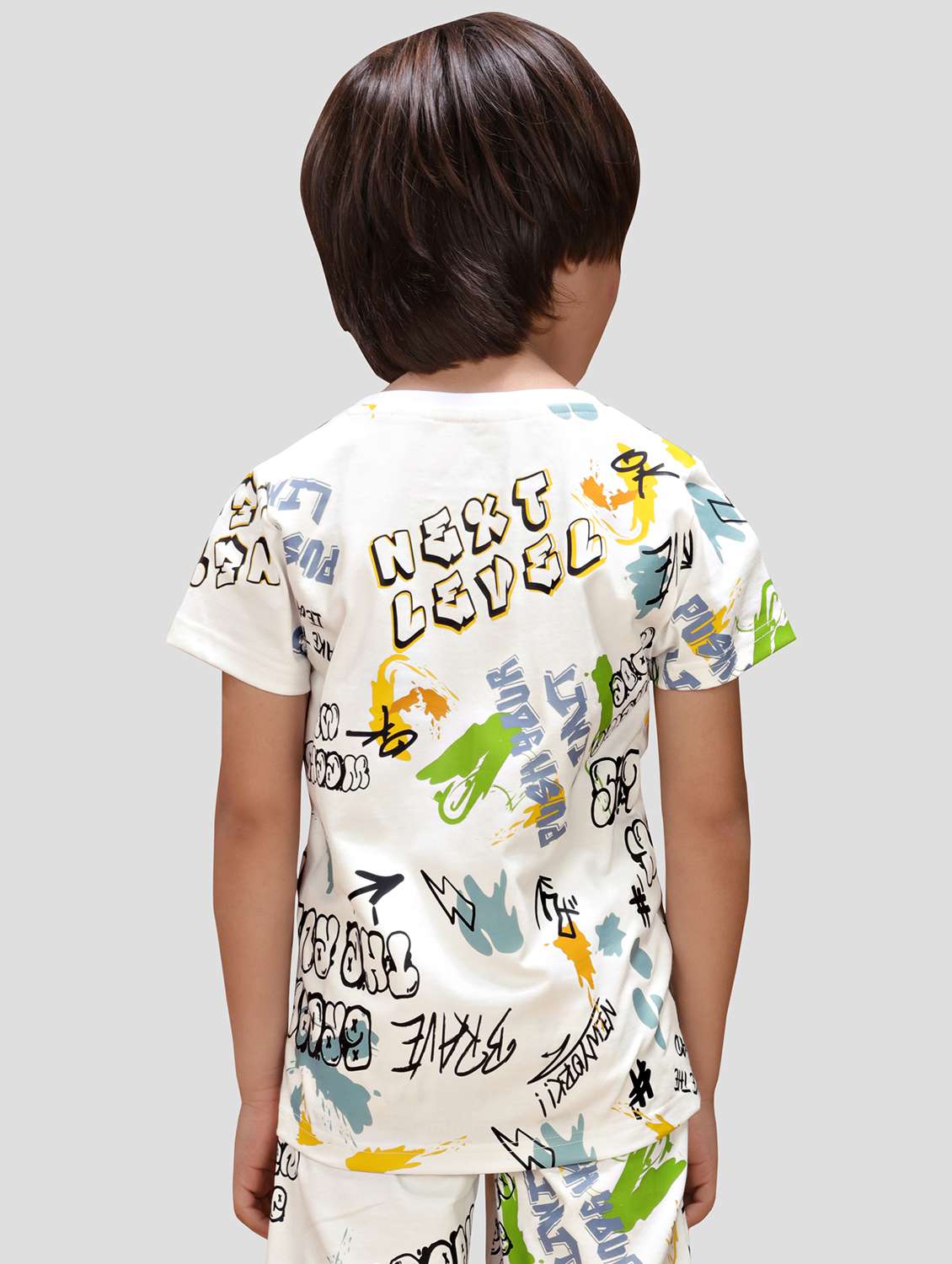 boys printed shorts co-ord set - 22282377 -  Standard Image - 3