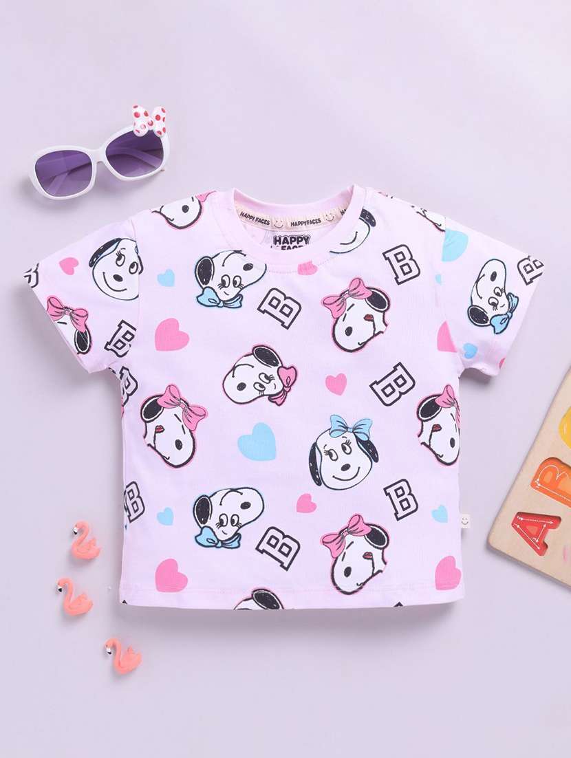 girls printed short sleeve tee