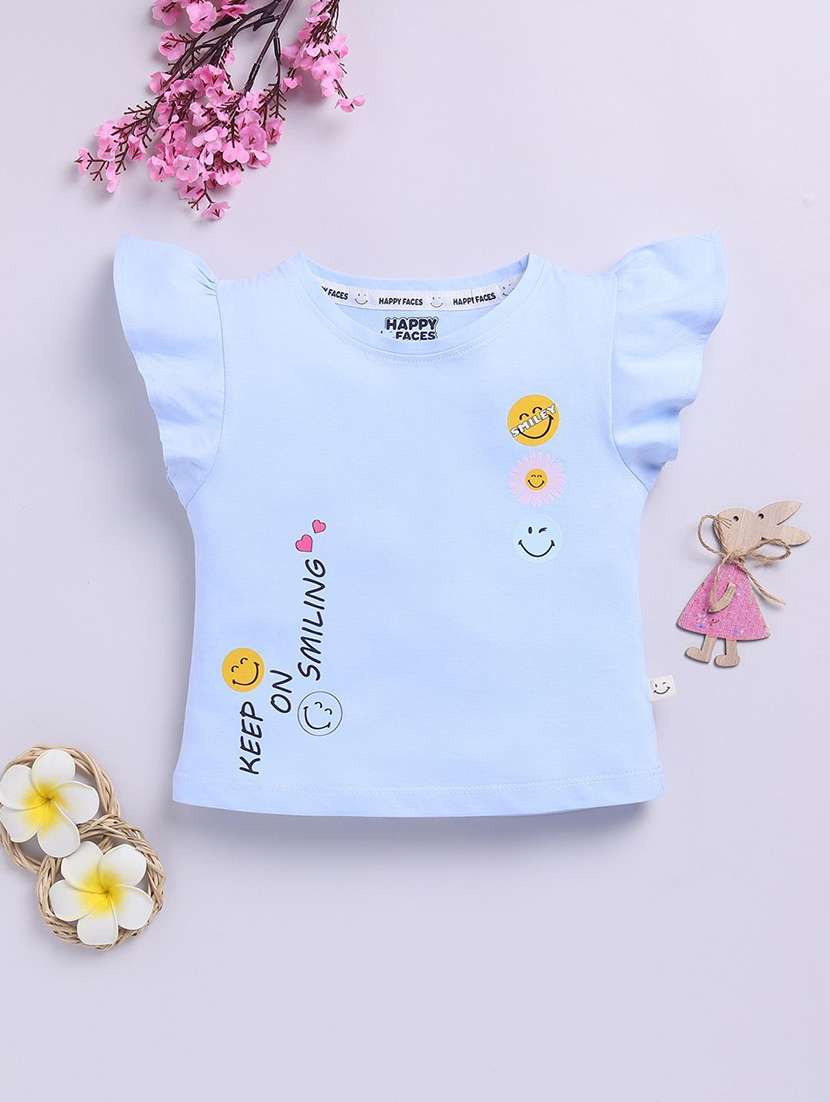 girls printed cap sleeve tee