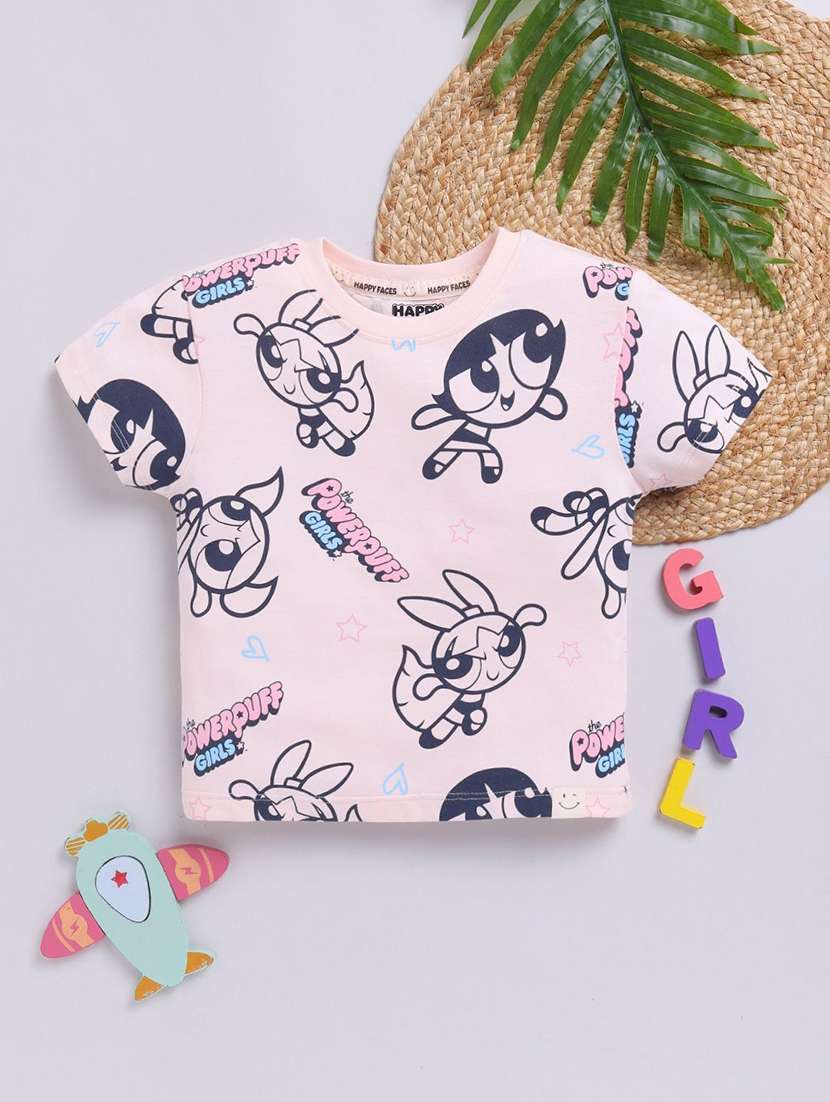 girls printed short sleeve tee