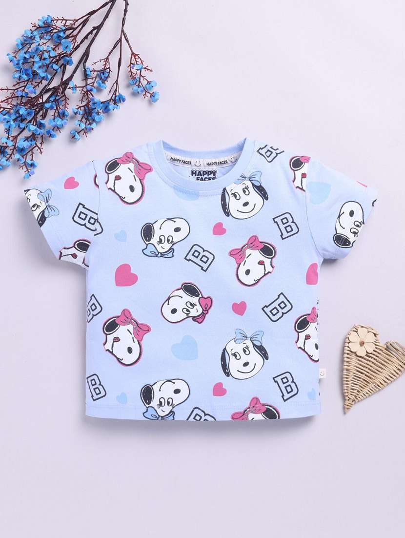girls printed short sleeve tee