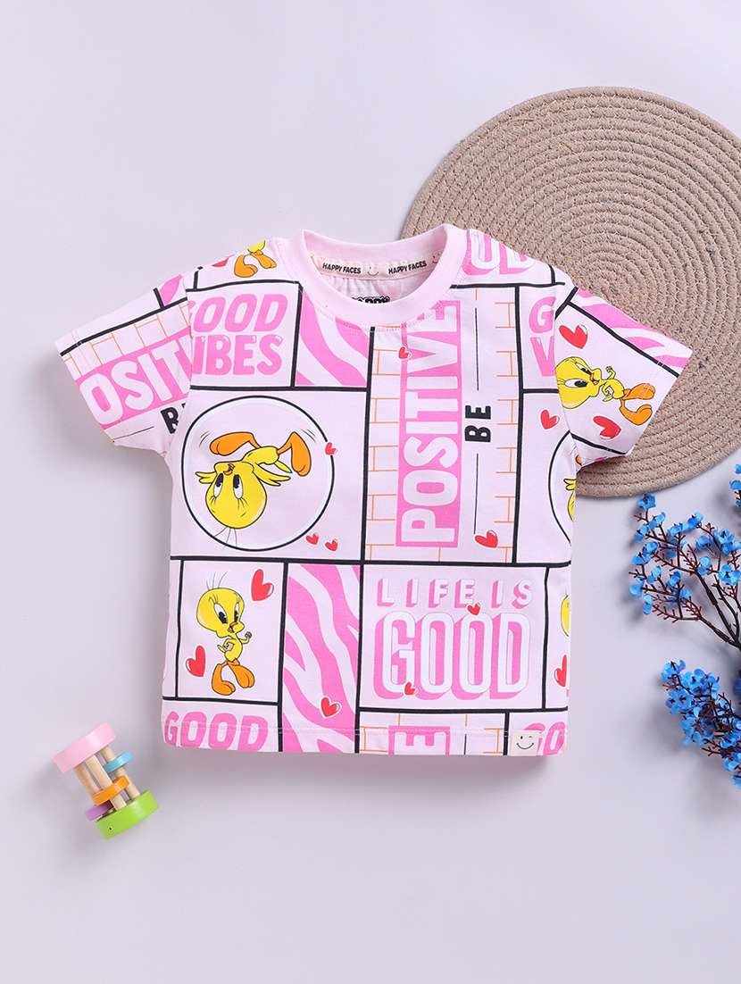 girls printed short sleeve tee