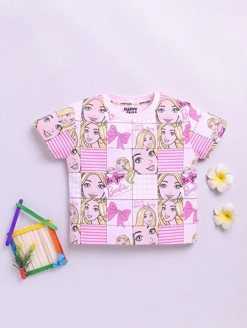 girls printed short sleeve tee