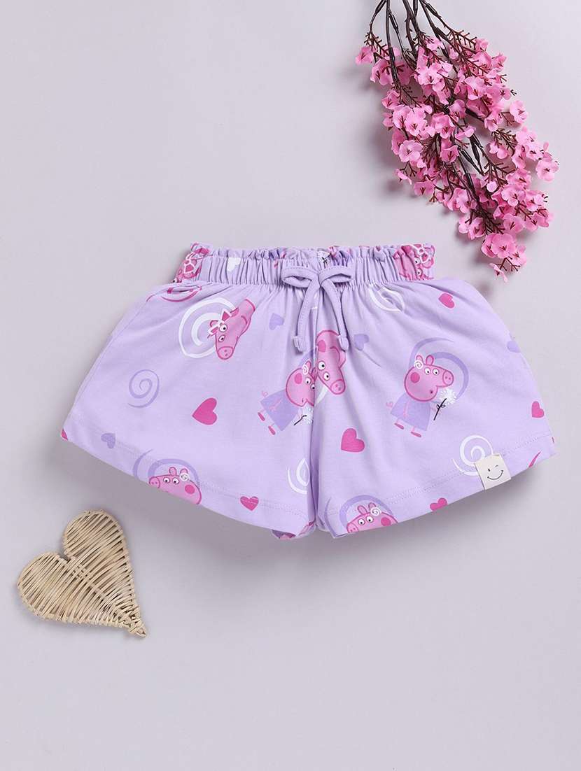 kids printed mid rise shorts 