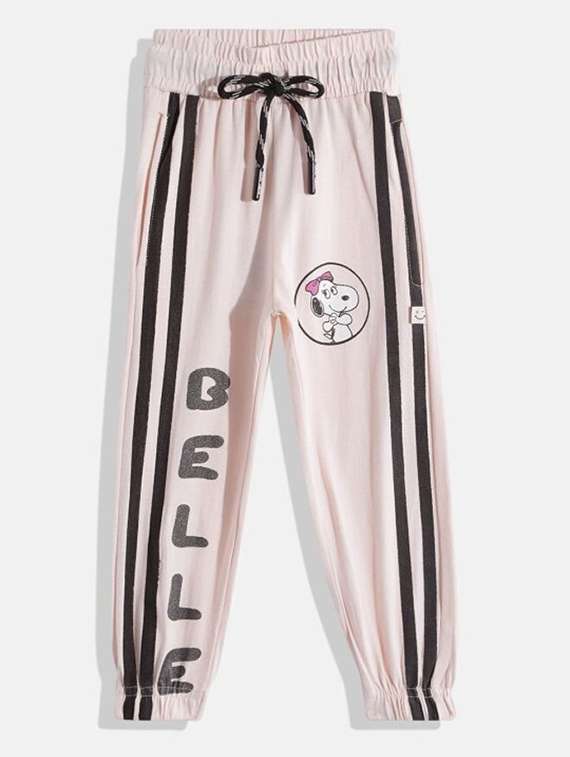 girls printed mid rise jogger