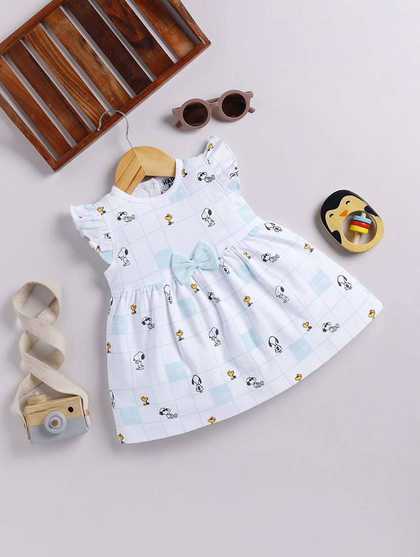 girls printed sleeveless flared dress