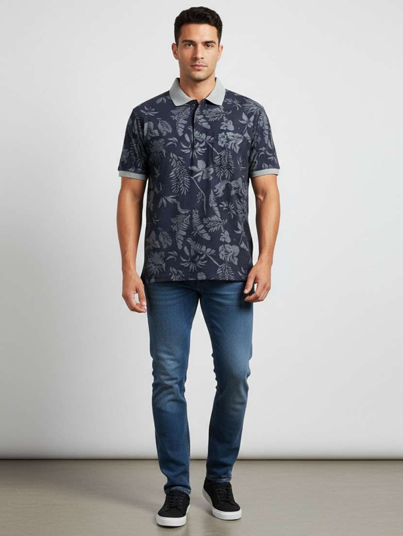 men printed short sleeve regular fit polo t-shirt - 22282569 -  Standard Image - 3