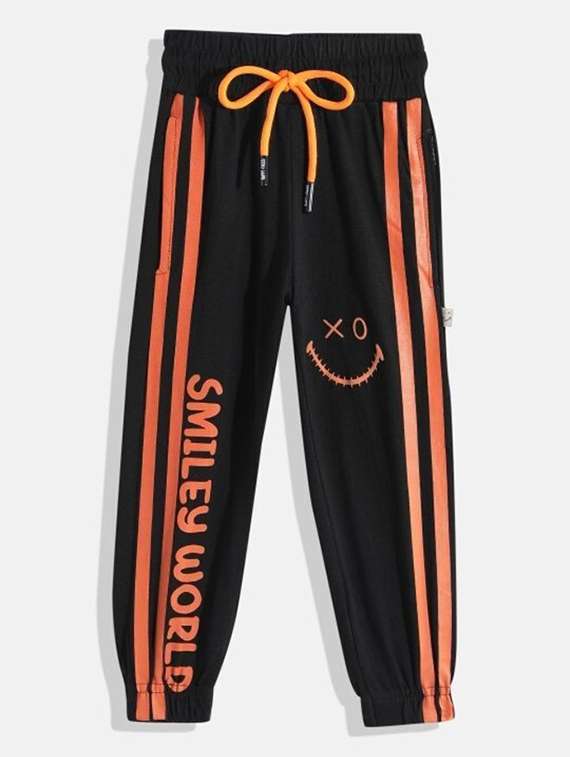 boys printed mid rise jogger