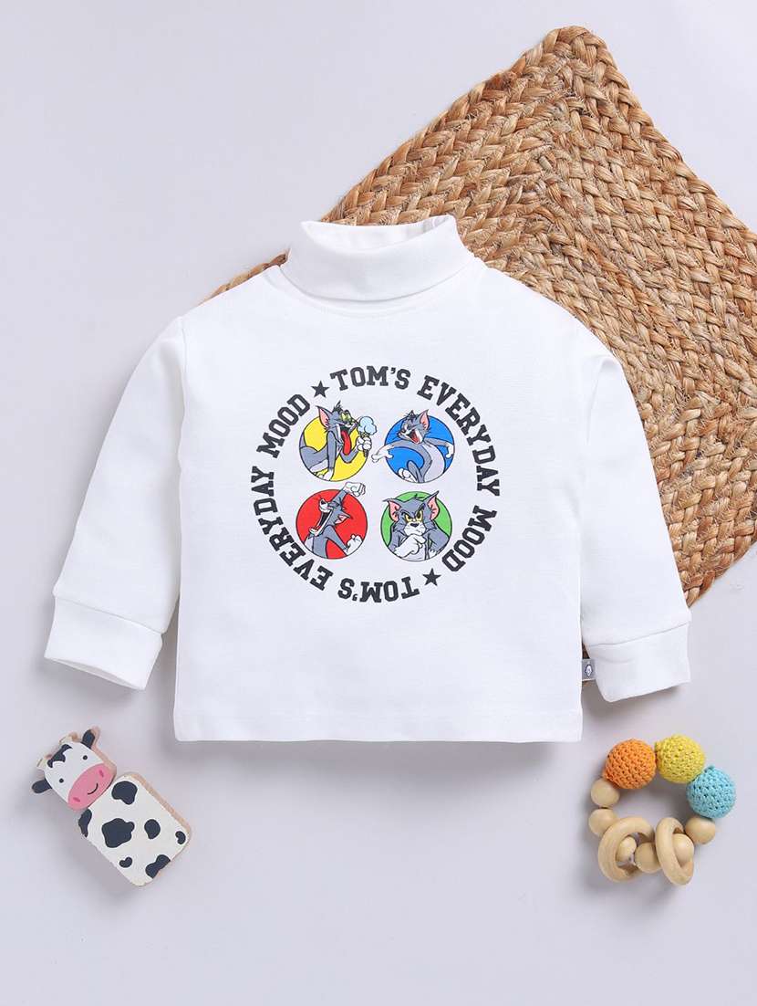 girls printed long sleeve high neck sweatshirt