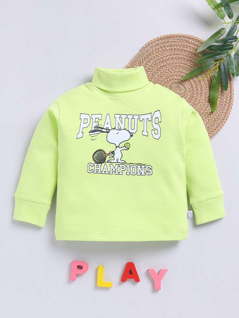 boys printed long sleeve high neck sweatshirt