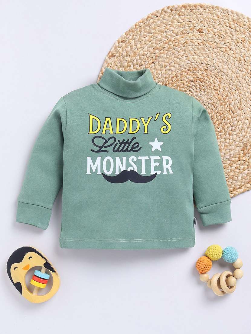 boys printed long sleeve turtle neck sweatshirt