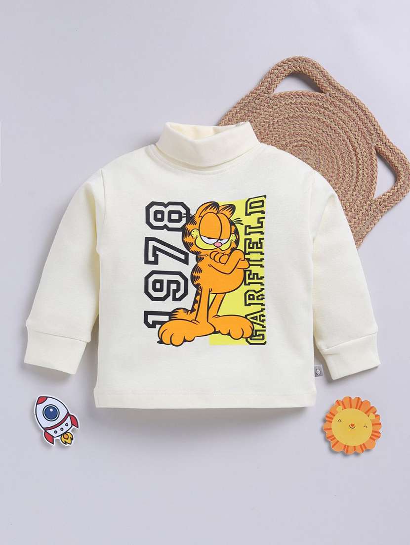 boys printed long sleeve turtle neck sweatshirt