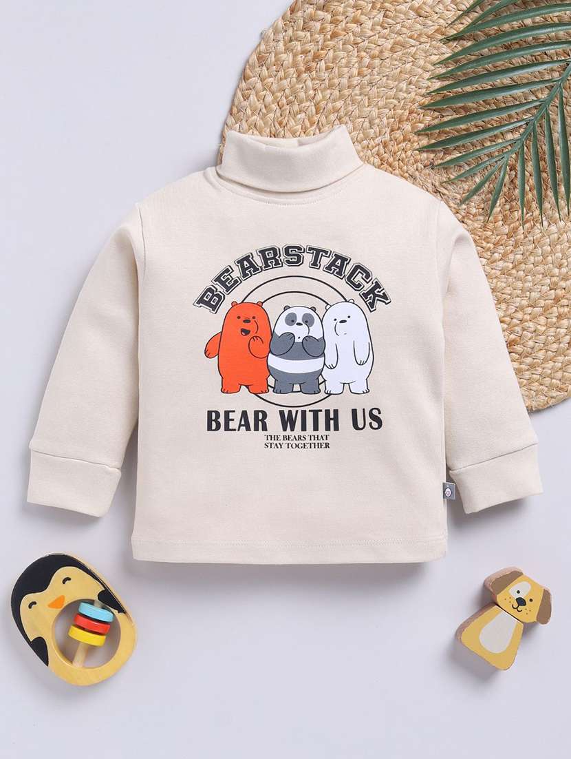 boys printed long sleeve turtle neck sweatshirt