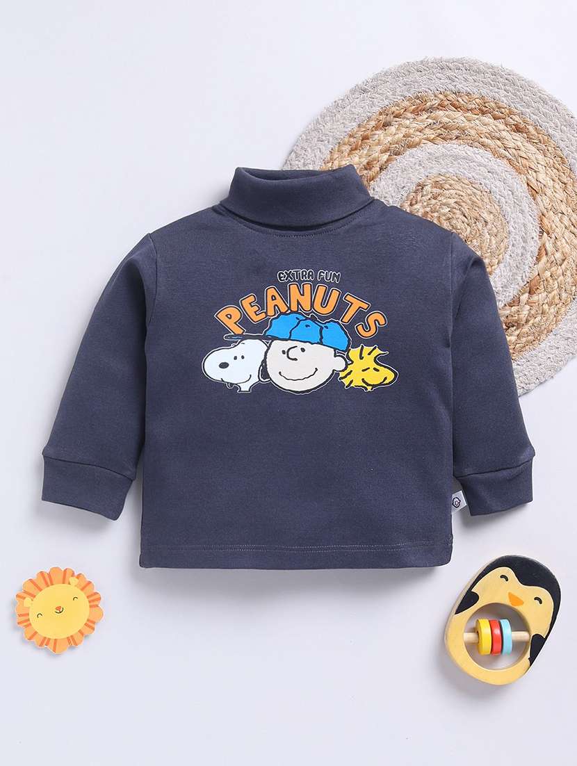boys printed long sleeve turtle neck sweatshirt