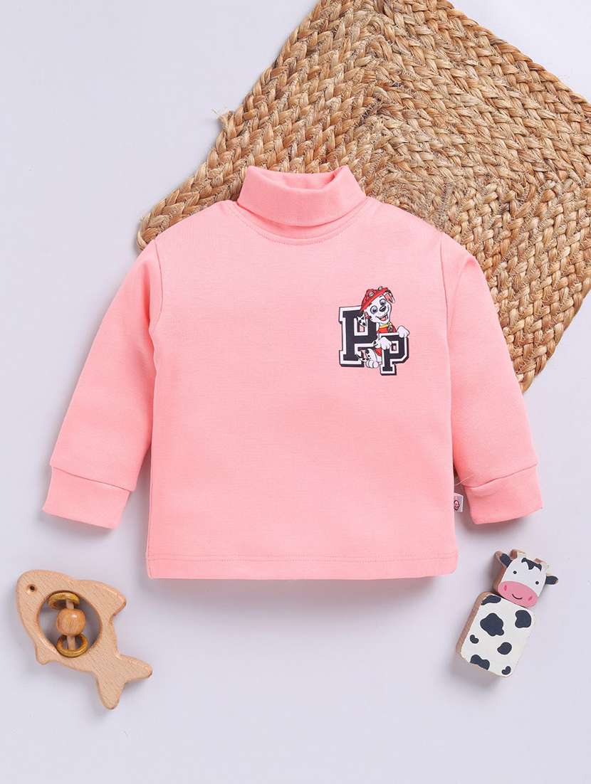boys printed long sleeve turtle neck sweatshirt
