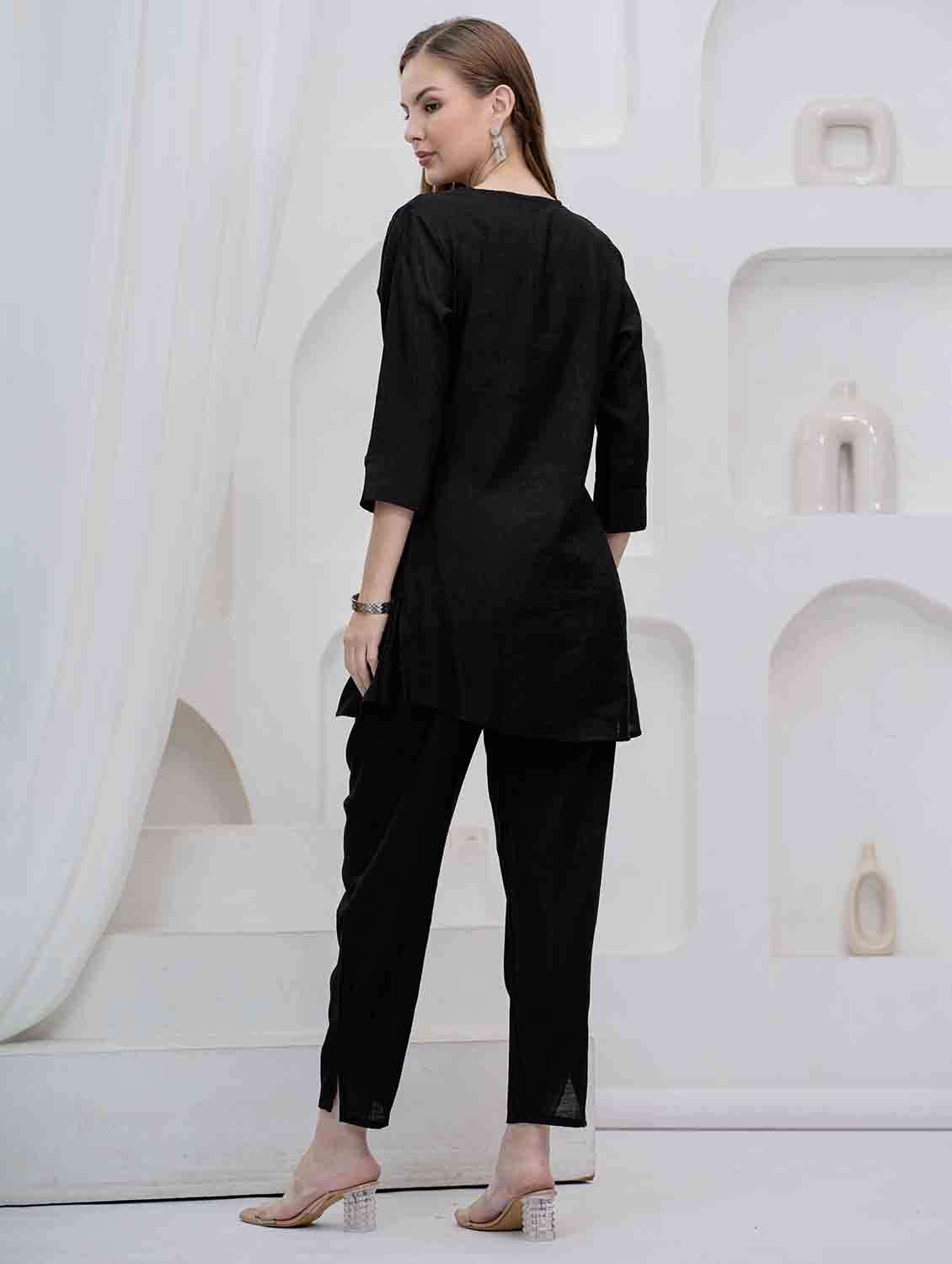 women three quarter sleeve ethnic co-ord set - 22282984 -  Standard Image - 3