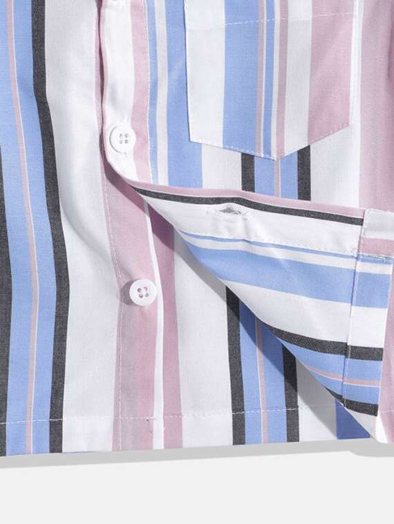 boys striped collared short sleeve shirt - 22283007 -  Standard Image - 3