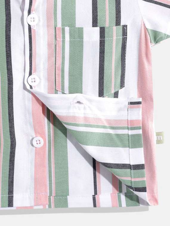 boys striped collared short sleeve shirt - 22283008 -  Standard Image - 3