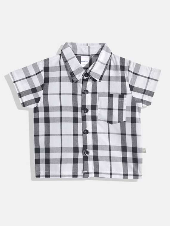boys checkered collared short sleeve shirt