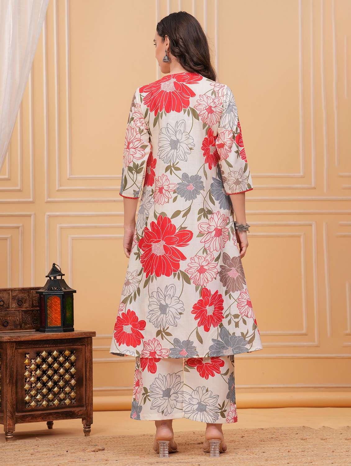 women floral print three quarter sleeve co-ord set - 22283055 -  Standard Image - 3