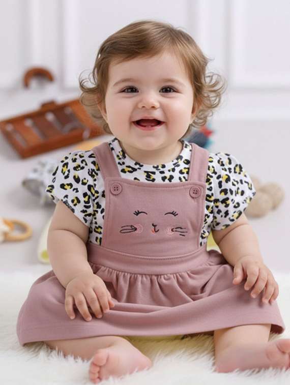 girls printed puff sleeve dress