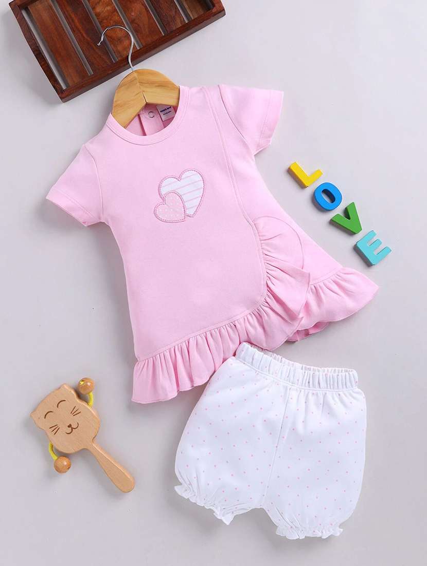 girls short sleeve dress with bloomer 