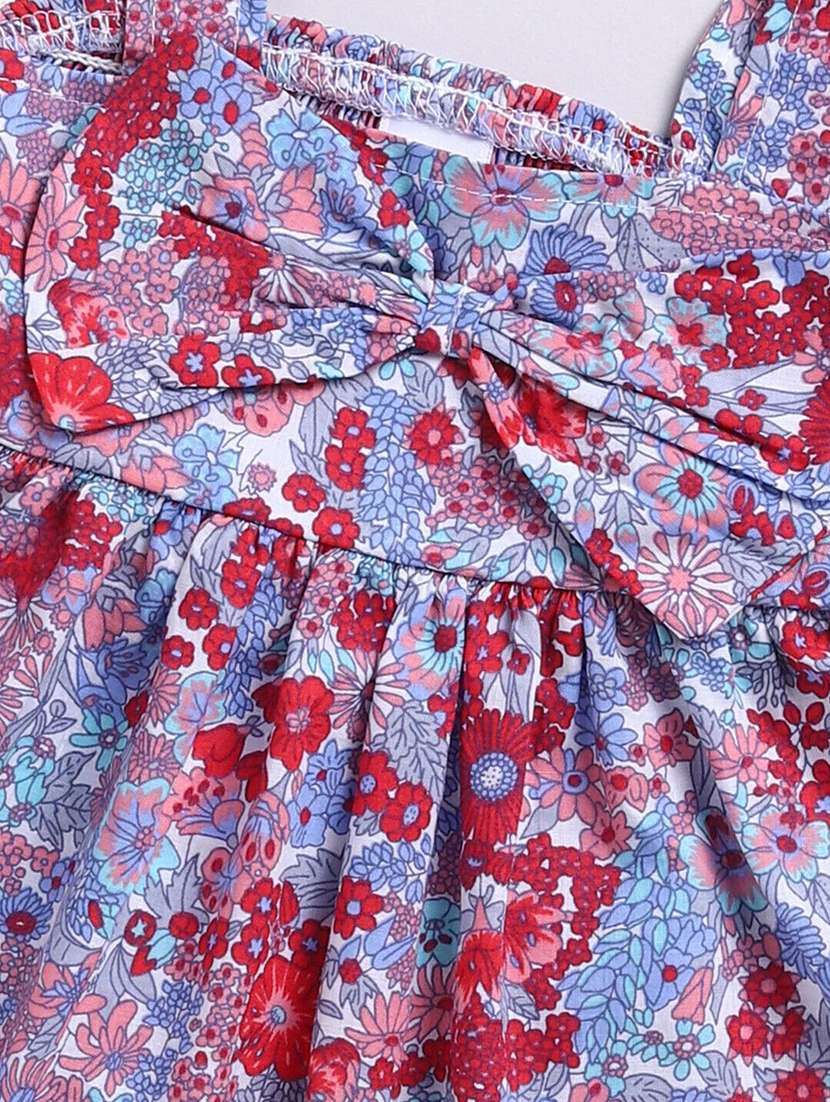 girls printed shoulder strap flared dress - 22283160 -  Standard Image - 3