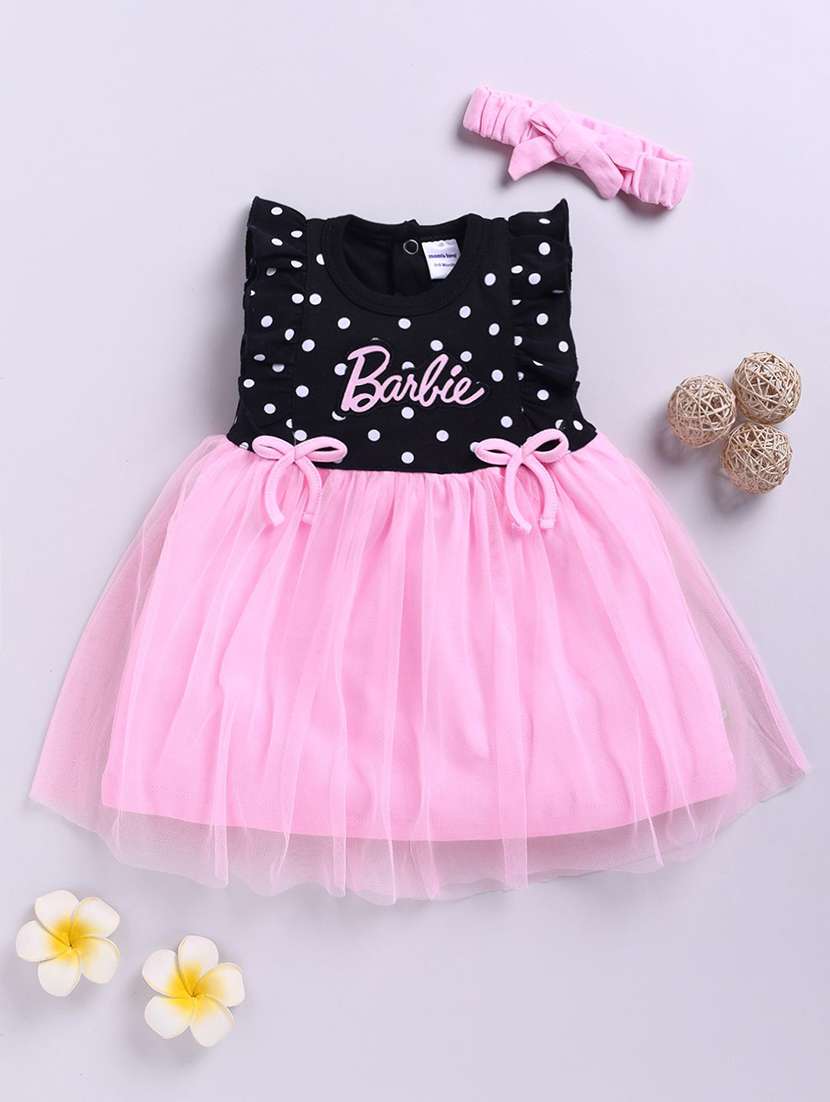 girls printed sleeveless flared dress