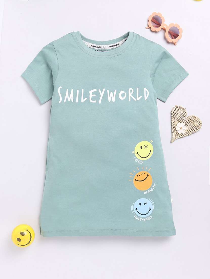 girls printed short sleeve t-shirt dress