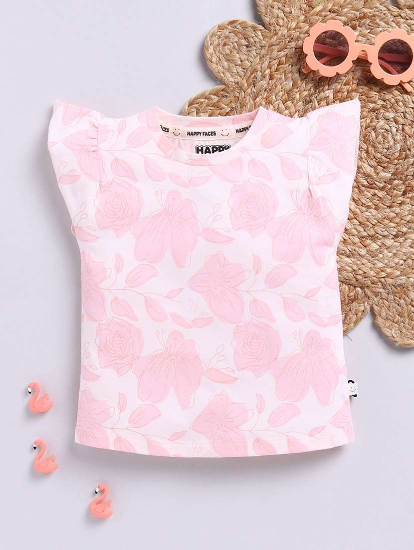 girls printed cap sleeve tee