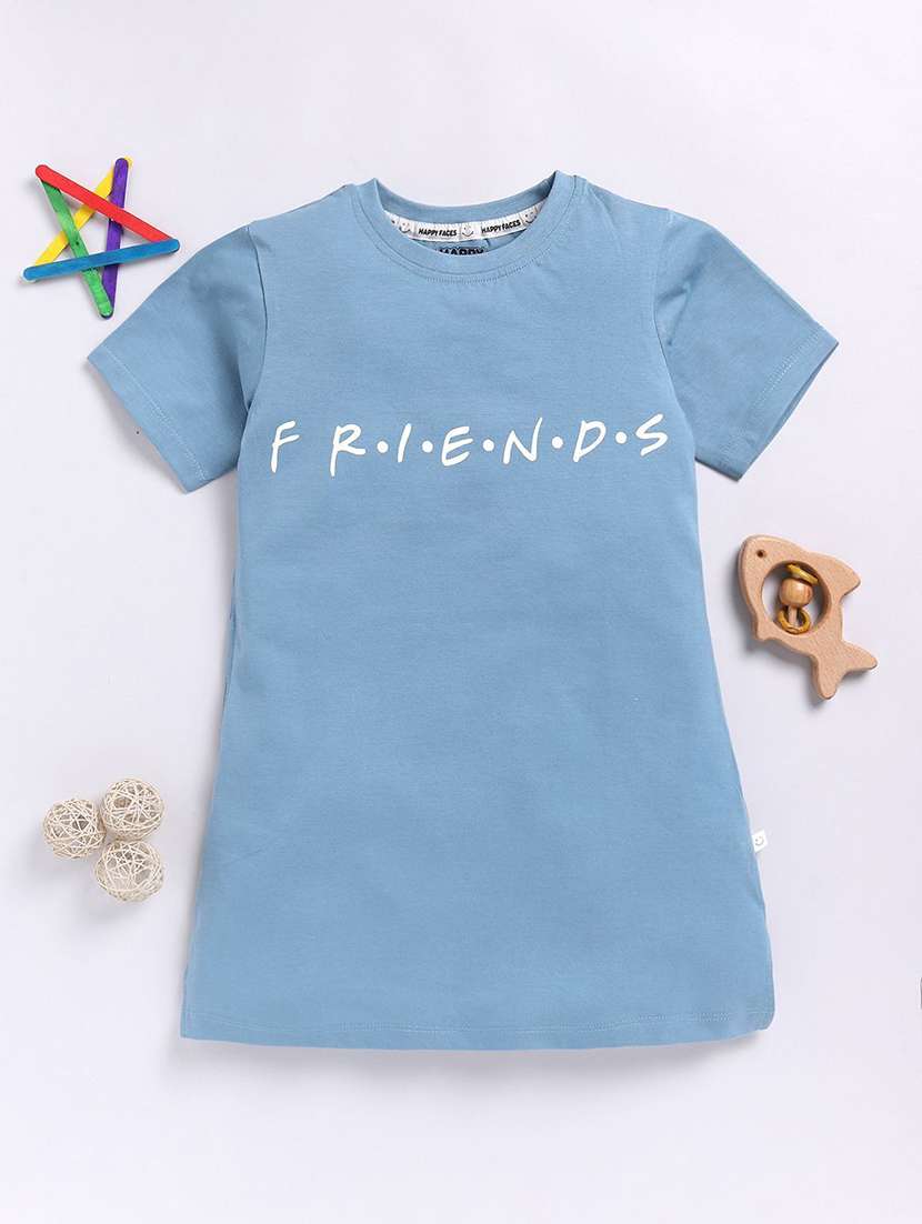 girls printed short sleeve t-shirt dress