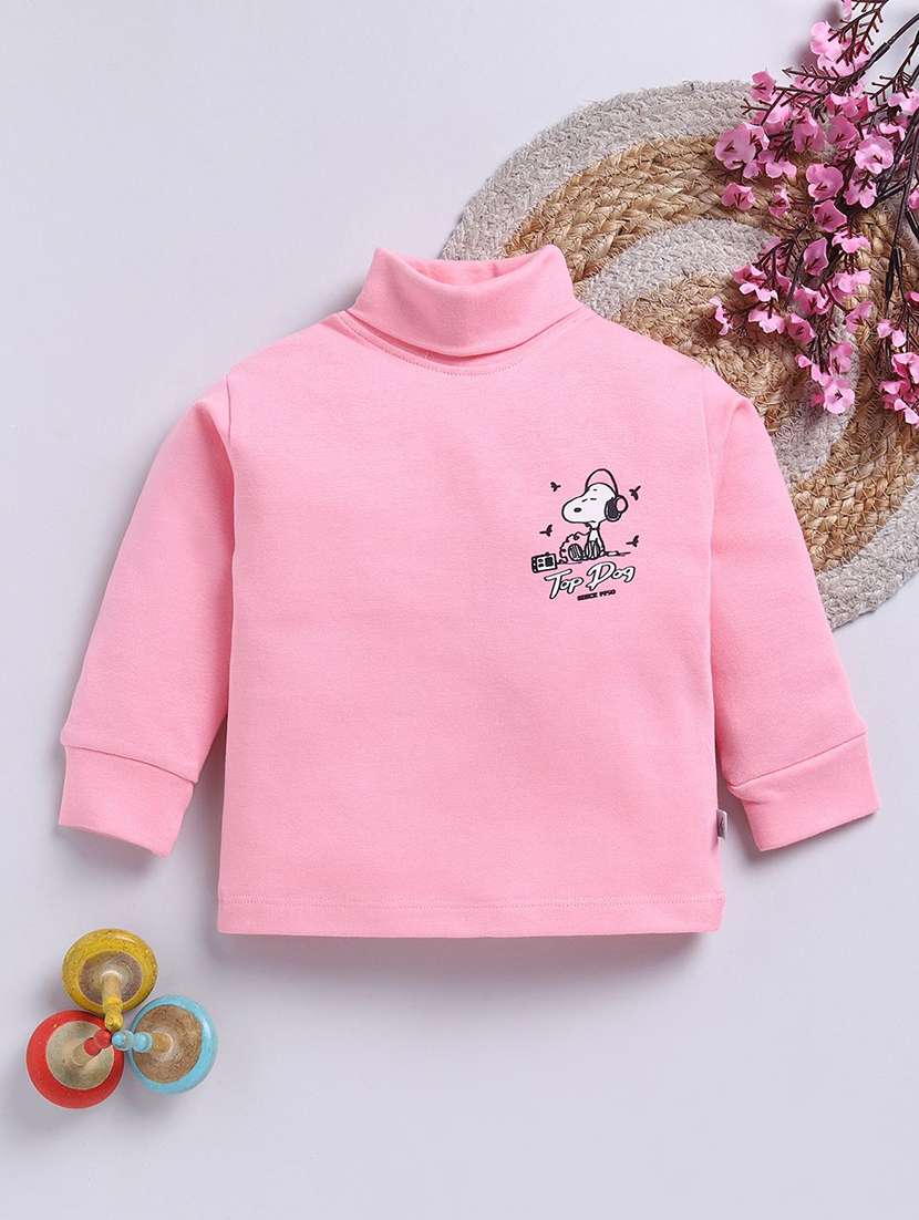 boys printed long sleeve turtle neck sweatshirt