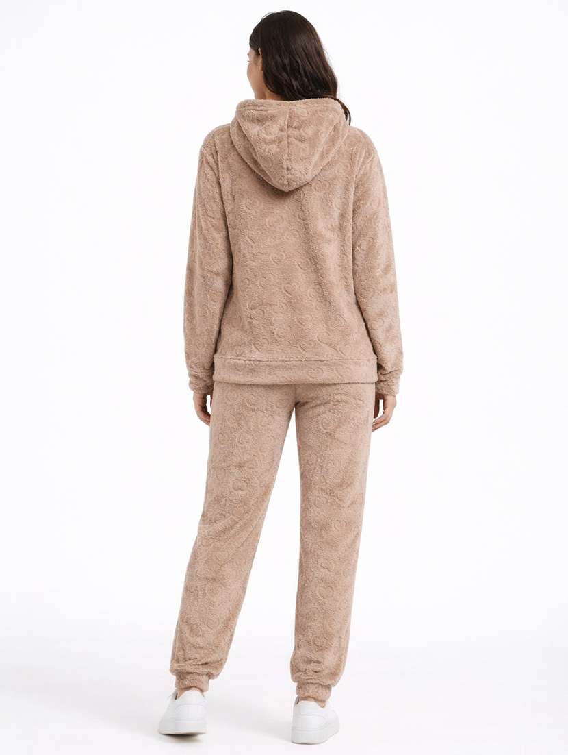 women solid long sleeve nightwear pyjama set - 22283324 -  Standard Image - 3