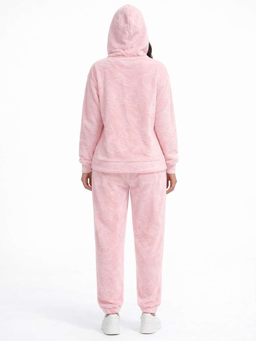 women solid long sleeve nightwear pyjama set - 22283327 -  Standard Image - 3