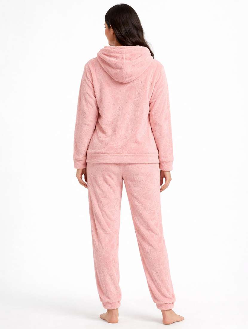 women solid long sleeve nightwear pyjama set - 22283328 -  Standard Image - 3