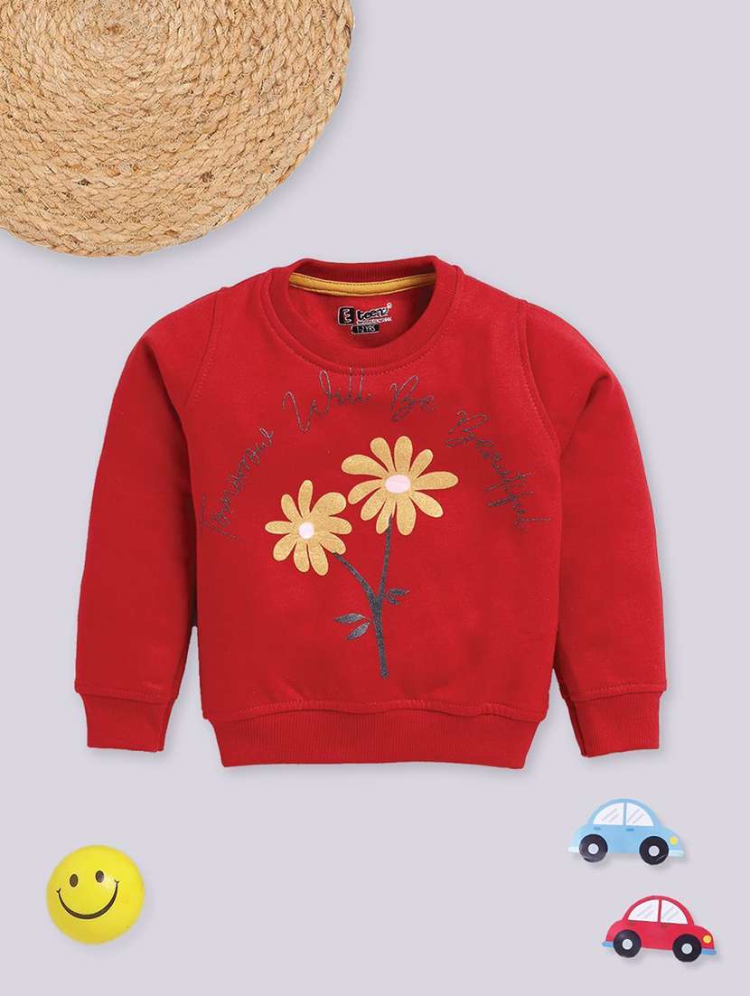 girls printed long sleeve sweatshirt