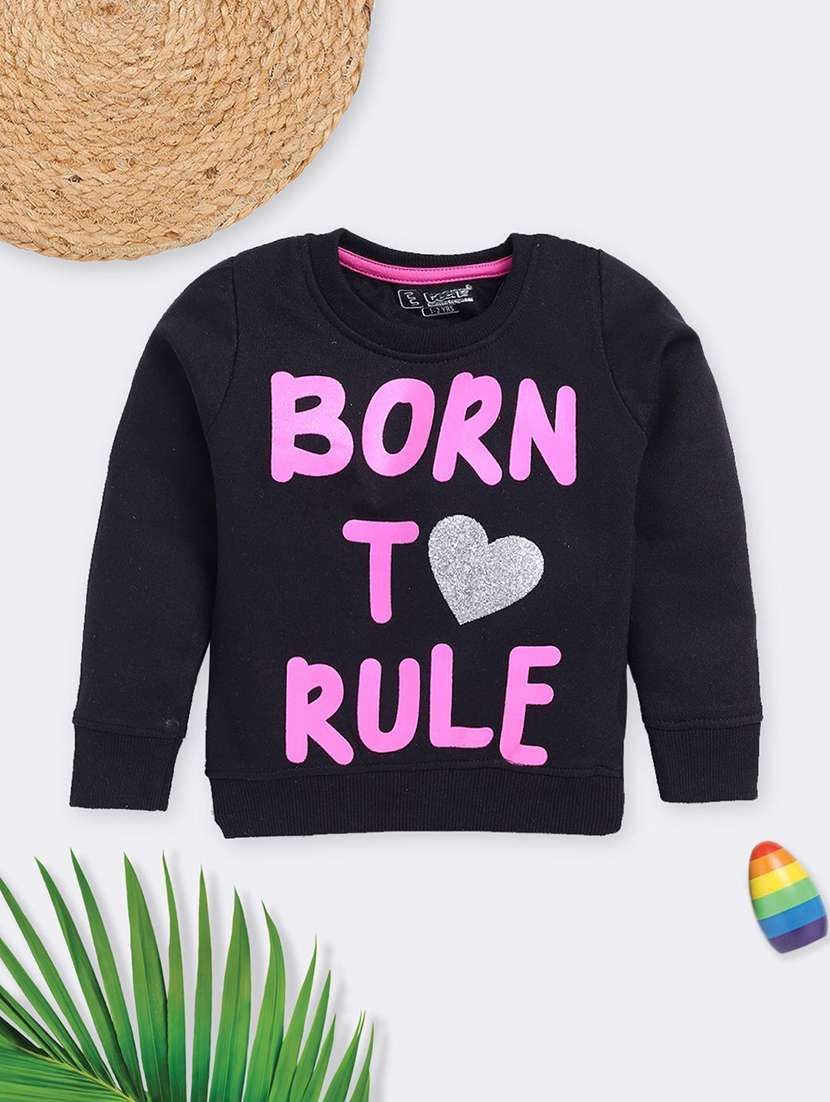 girls printed long sleeve sweatshirt