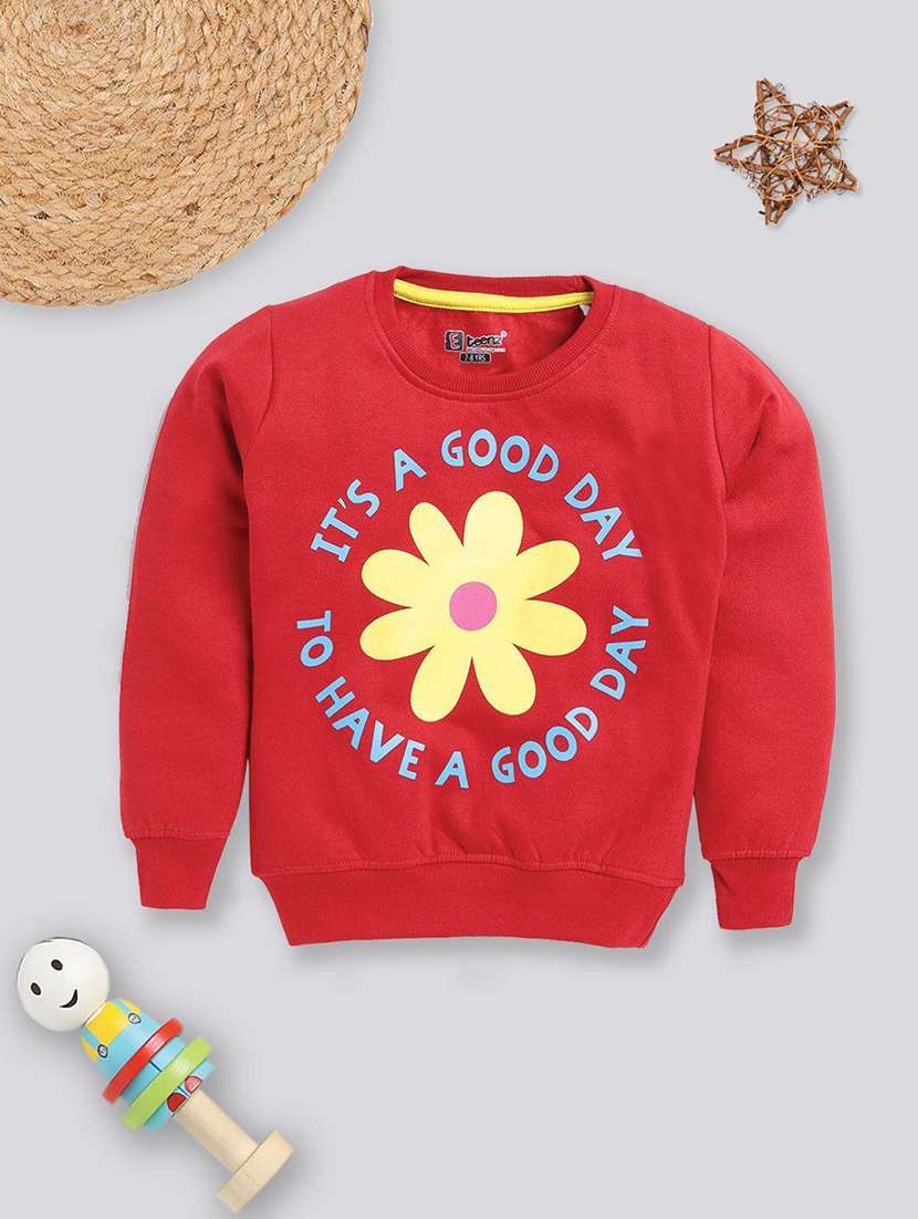 girls printed long sleeve sweatshirt