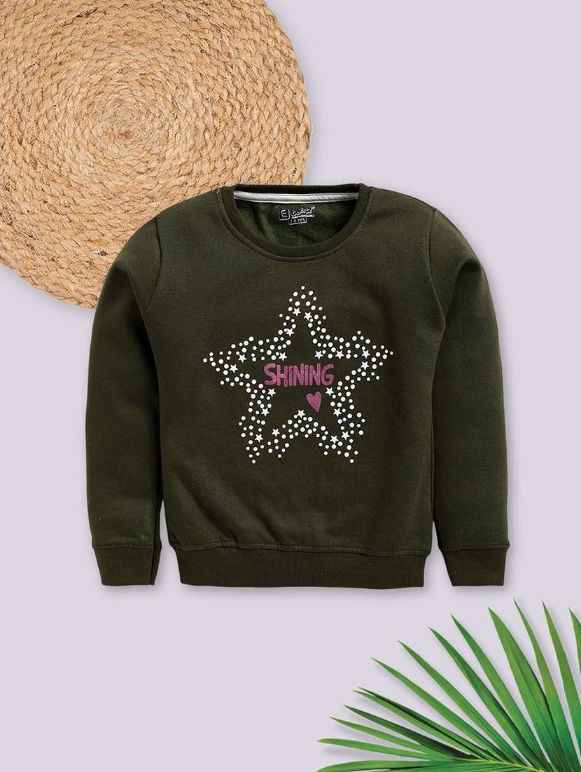 girls printed long sleeve sweatshirt