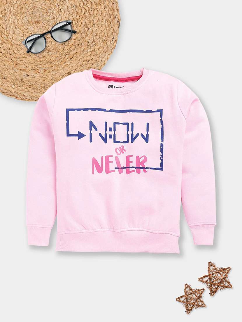 girls printed long sleeve sweatshirt
