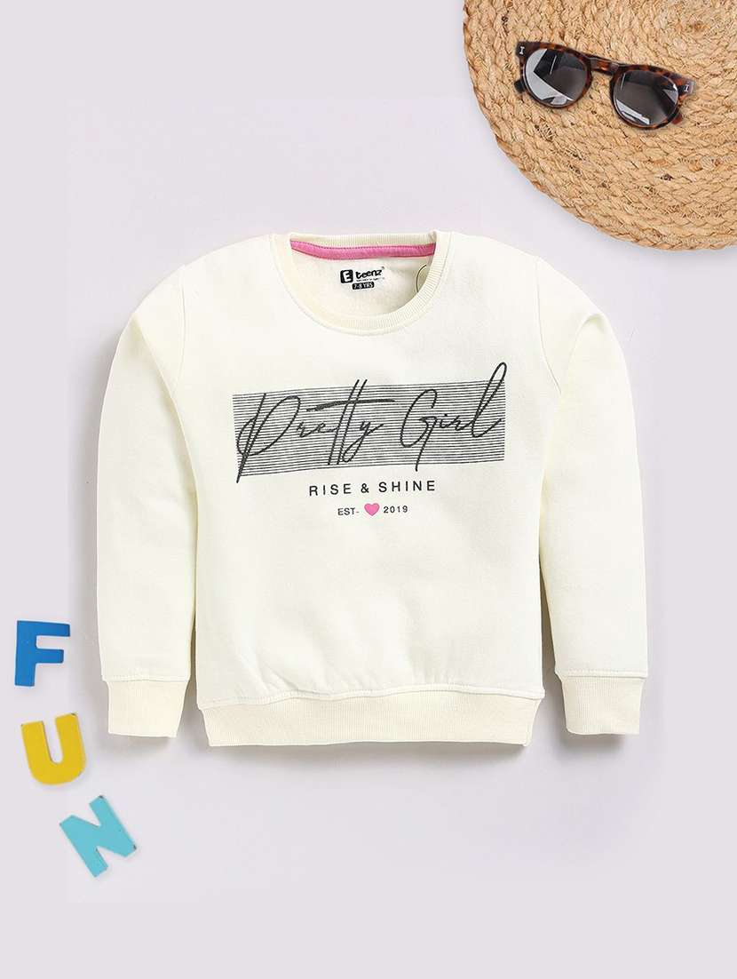 girls printed long sleeve sweatshirt